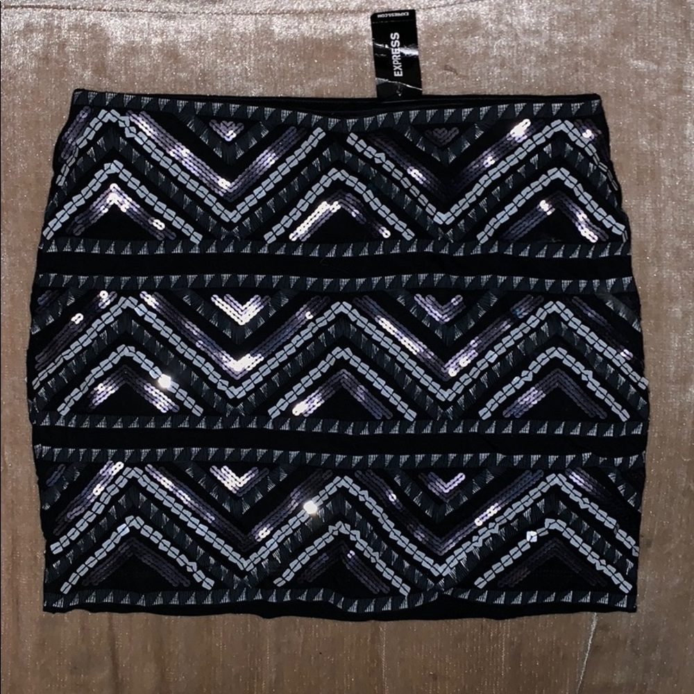 NEW Express Sequin Miniskirt
